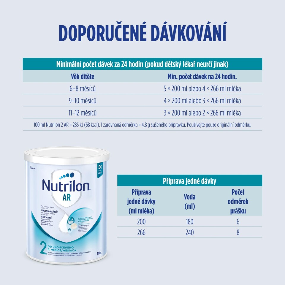 Obrázek 1 pro produkt NUTRILON AR 2 speciální pokračovací kojenecké mléko 800g