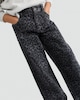 image 1 of F&F Girls Pure Cotton Leopard Print Wide Leg Jeans in Grey