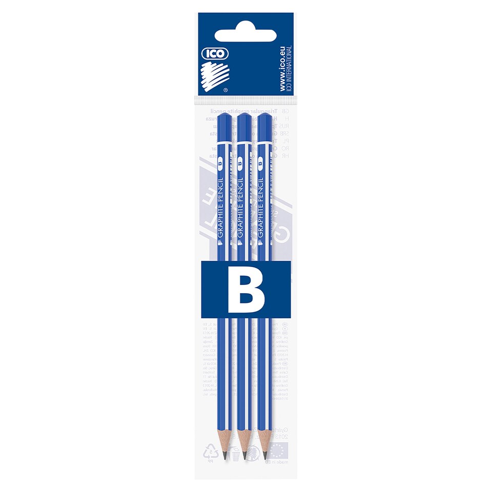 ICO háromszögletű B grafitceruza 3 db