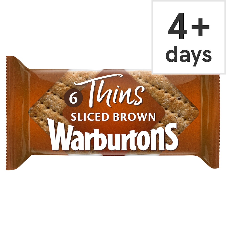 image 1 of Warburtons Brown Sandwich Thins 6 Pack