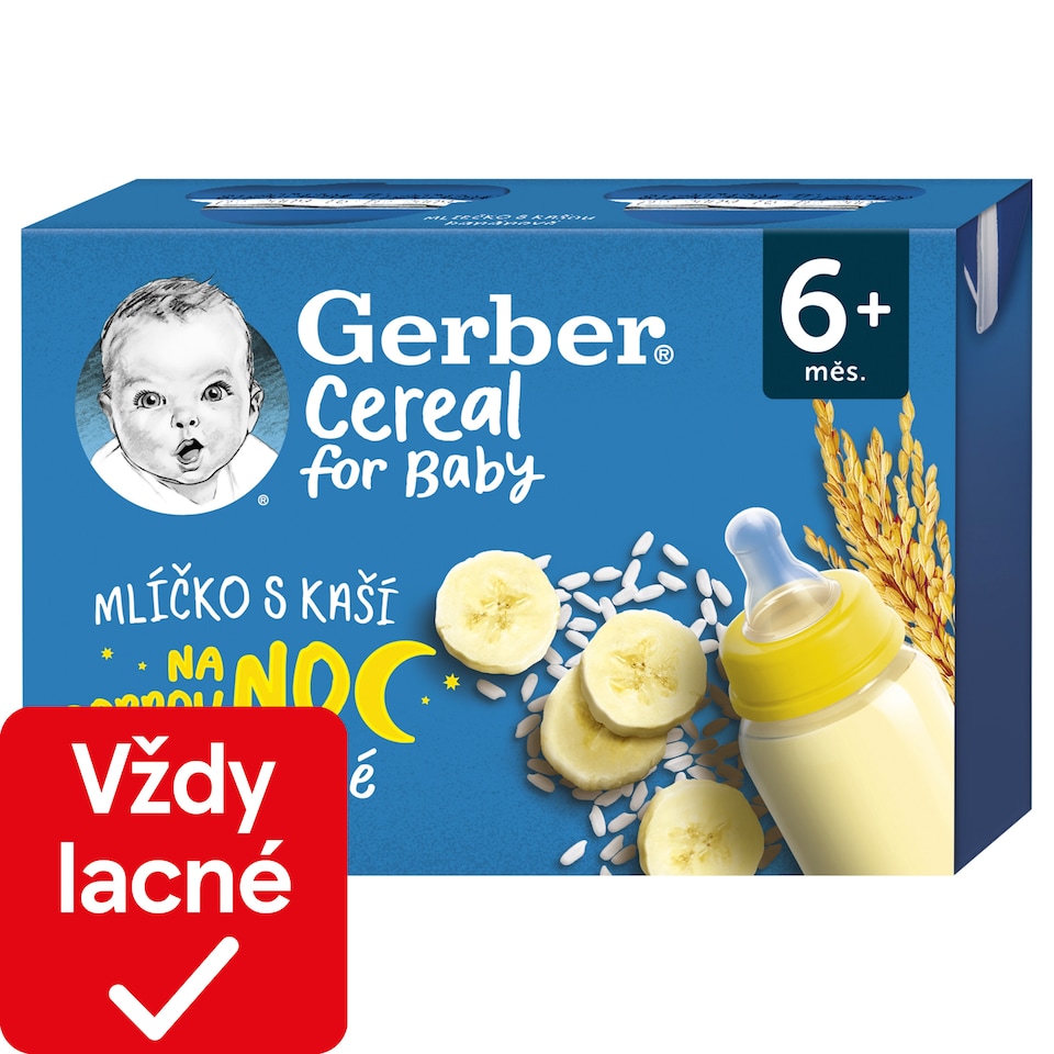 obrázok 1 z GERBER Cereal mliečko s kašou banánové 2 x 200 ml