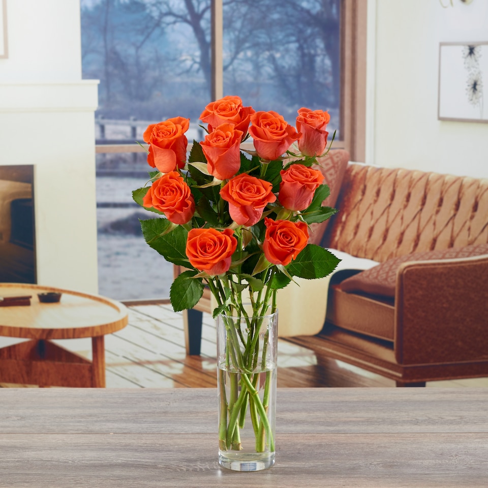 image 1 of Tesco Small Red & Orange Roses Bouquet