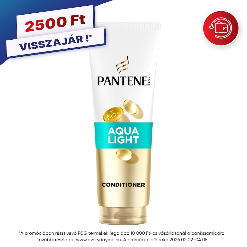 Pantene Pro-V Aqualight balzsam 275ml, egészséges megjelenésű haj. Active Nutri-Plex