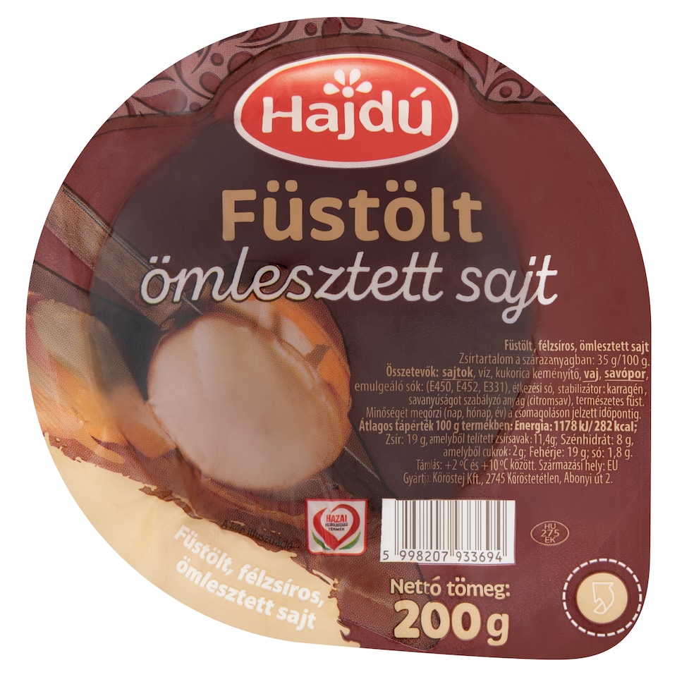 Hajdú füstölt ömlesztett sajt 200 g  1. kép