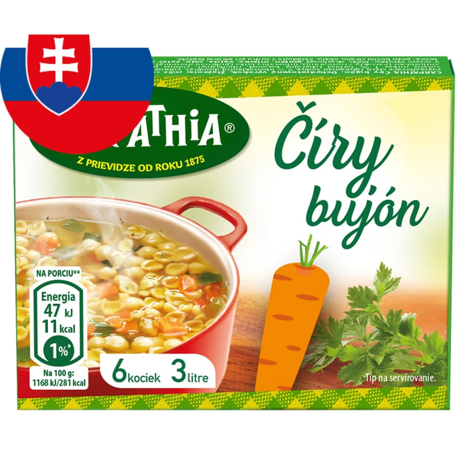 CARPATHIA Číry bujón v kocke 3 l 6 x 10 g