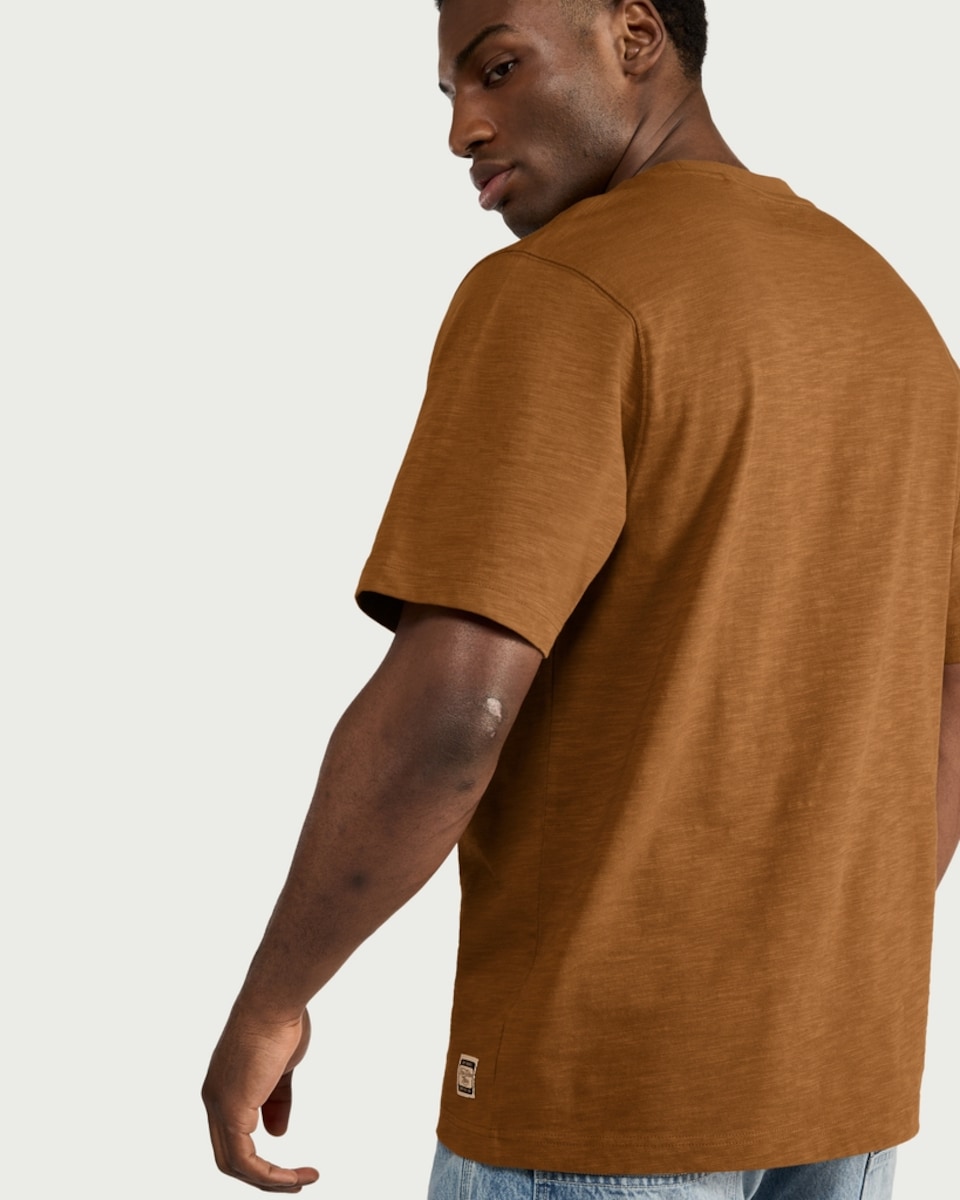 image 1 of RDA Pure Cotton Pocket Detail T-Shirt in Camel