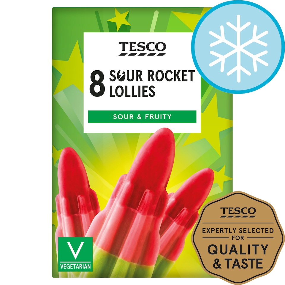 Tesco Sour Rocket Lollies 8X58ml