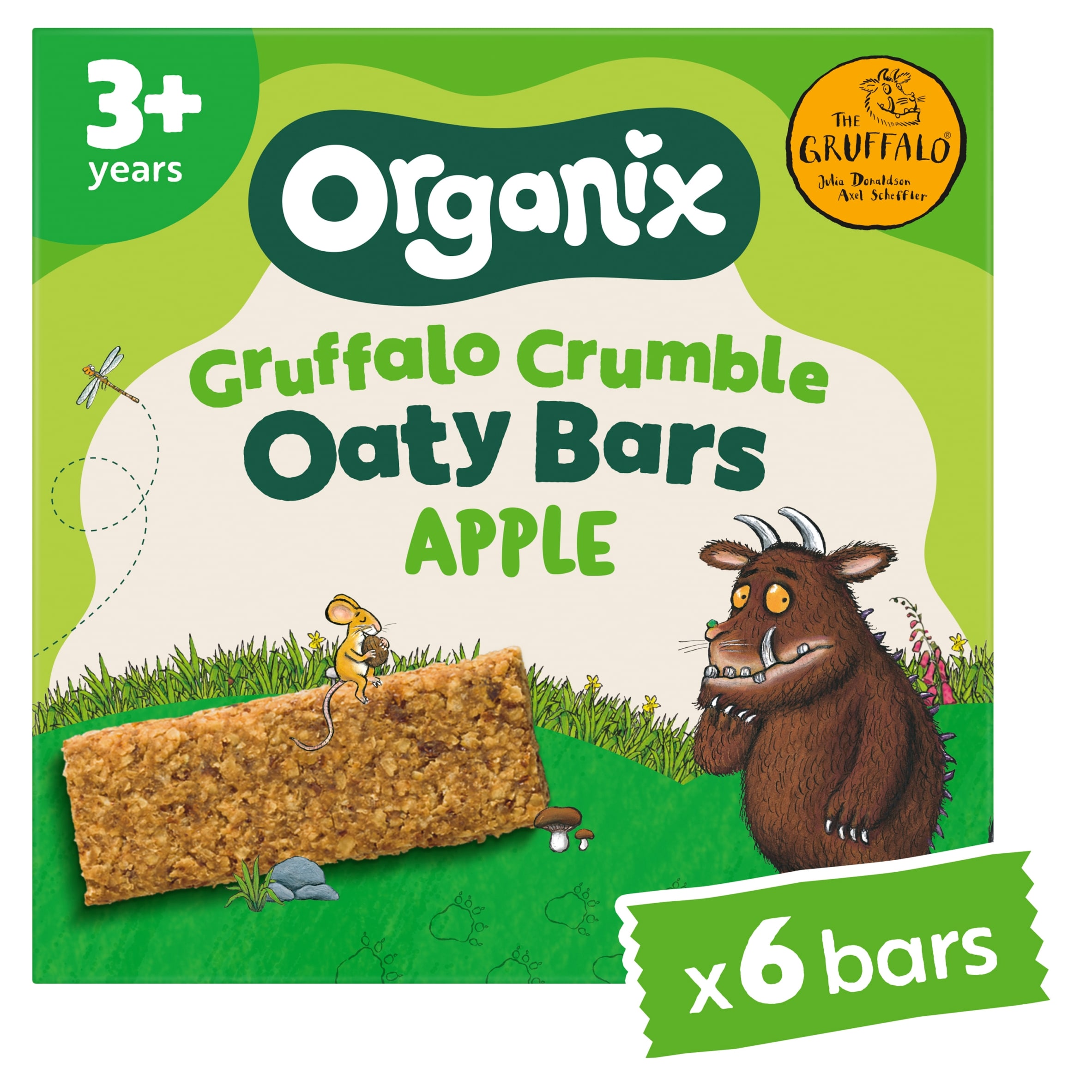 Organix Gruffalo Crumble Apple Oaty Bars Multipack Organic Toddler Snack 6x23g
