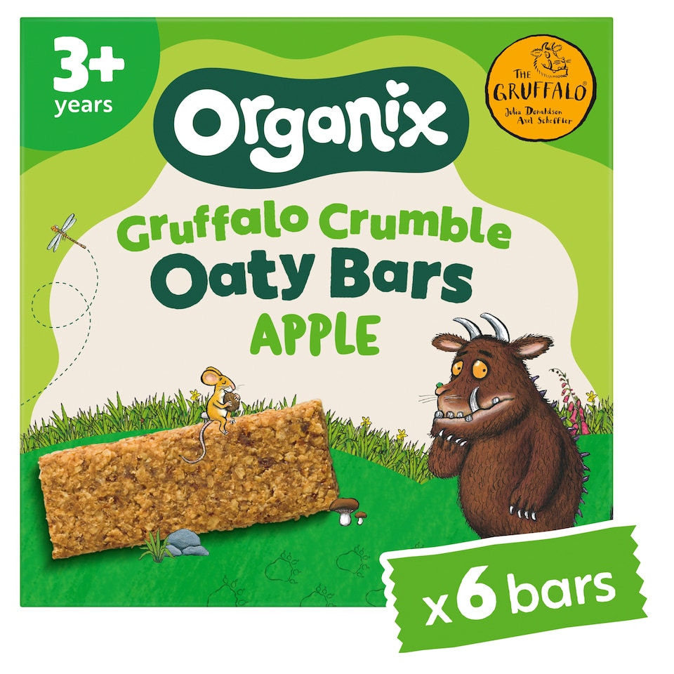image 1 of Organix Gruffalo Crumble Apple Oaty Bars Multipack Organic Kids Snack 6x23g 3yrs+