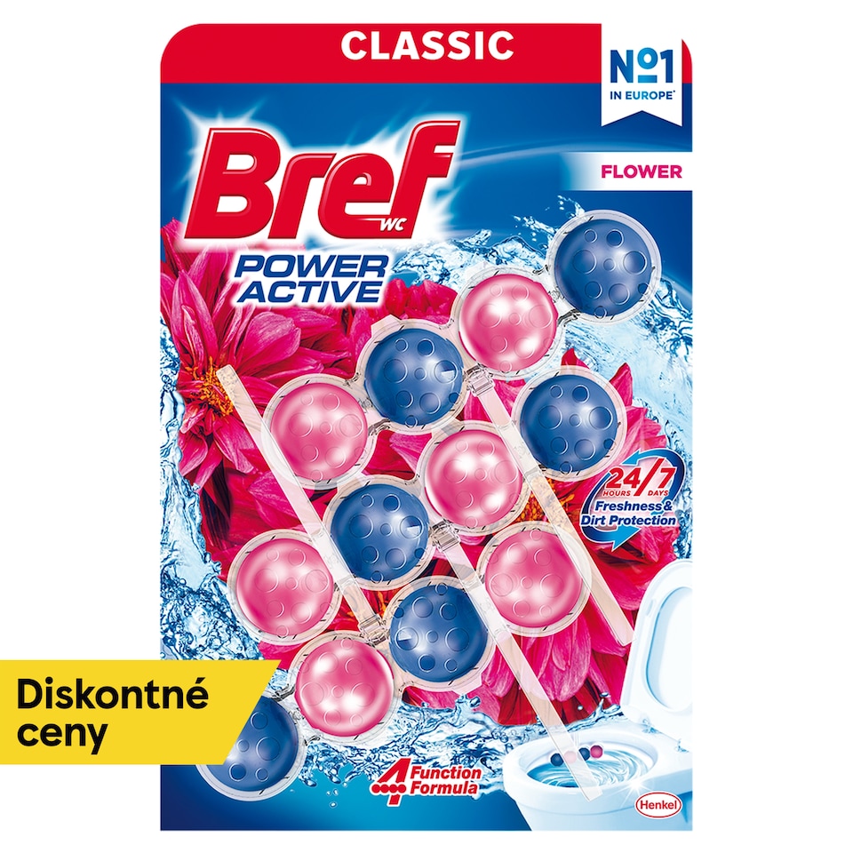 Bref Power Active Flower tuhý WC blok 3 x 50 g