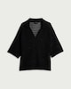 image 4 of F&F Pure Cotton Knitted Co-ord Shirt in Black