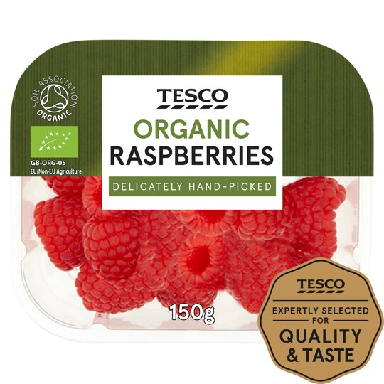 Tesco Organic Raspberries 150G Tesco Groceries