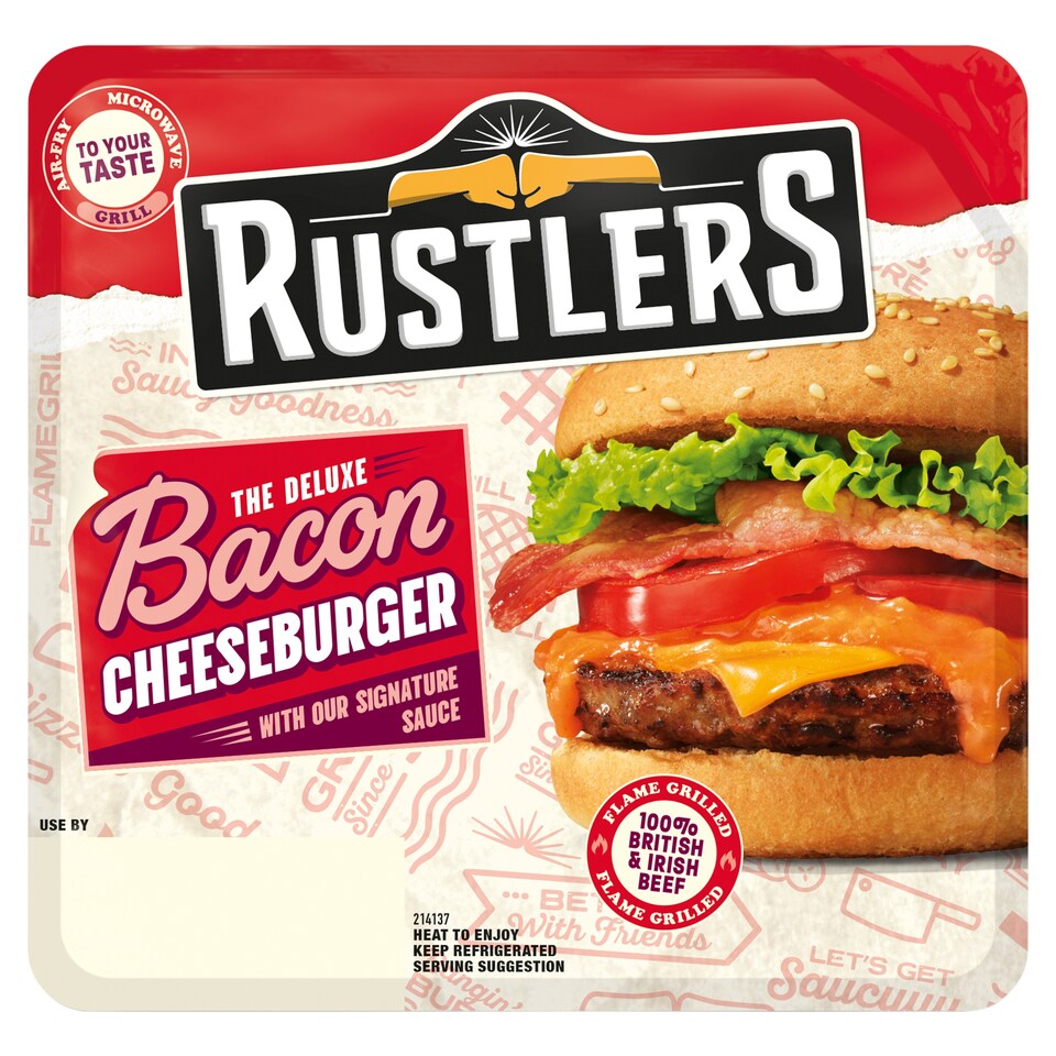 Rustlers Deluxe Burger Bacon Cheese 191 G