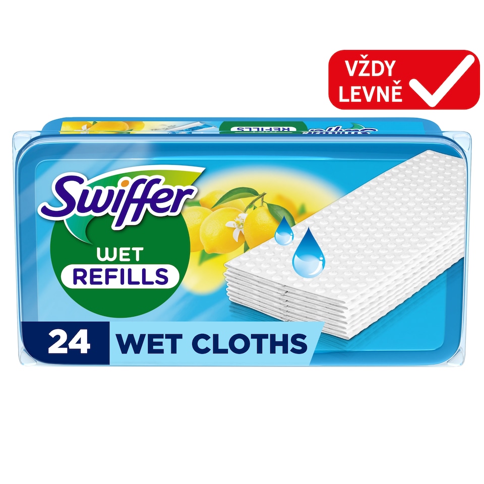 Obrázek 1 pro produkt Swiffer Sweeper Náhradní Čisticí Hadříky S Vůní Citronu ×48
