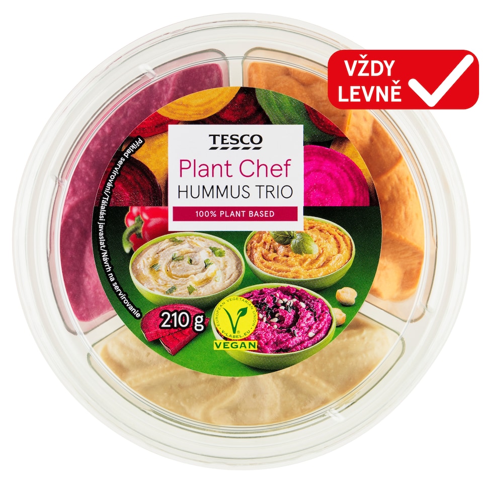 Tesco Plant Chef Hummus Trio 210g