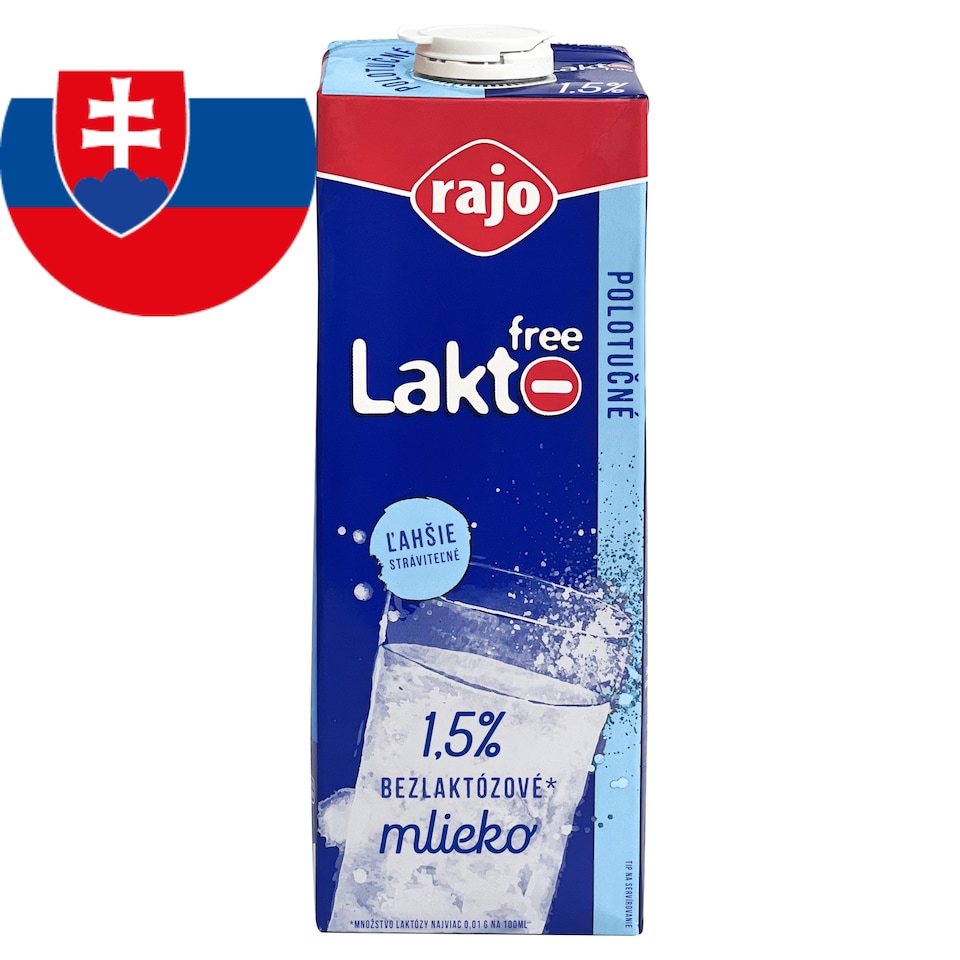 Rajo Lakto Free Semi-Skimmed Milk 1.5% 1 L