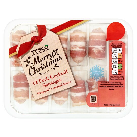 TESCO 12 Cocktail Saus With Bacon 228g Tesco Groceries