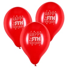 Tesco 10 Pack Happy Birthday Balloons Age 5