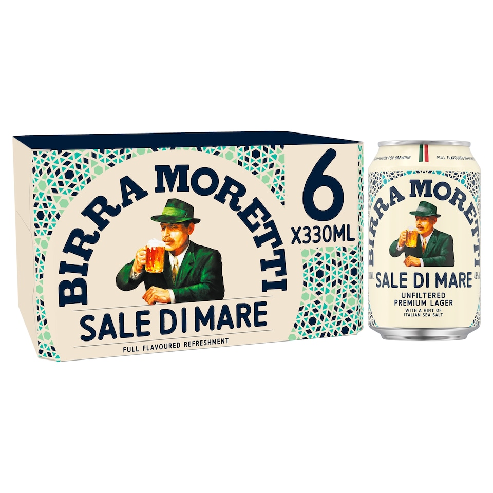 Birra Moretti Sale Di Mare Lager Beer Can 6x330ml