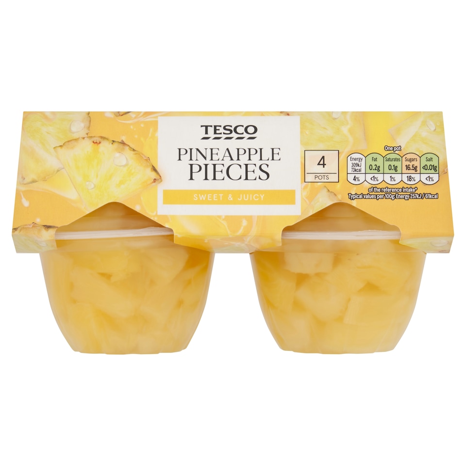 image 1 of Tesco Pineapple Pieces 4x120g