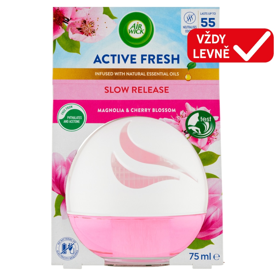 Obrázek 1 pro produkt Air Wick Active Fresh Decosphere magnolie a květy třešní osvěžovač vzduchu 75ml