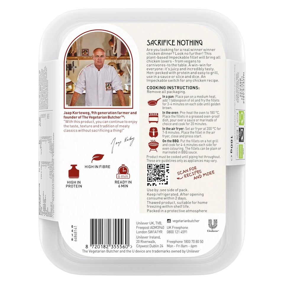 image 1 of The Vegetarian Butcher Impeckable Vegan Chicken Breast 180g