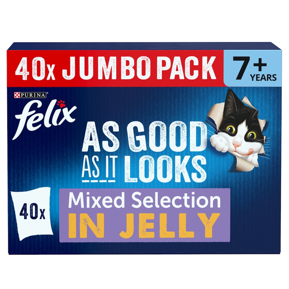 image 1 of Felix As Good As It Looks Senior 7+ Mixed in Jelly Wet Cat Food 40x85g 