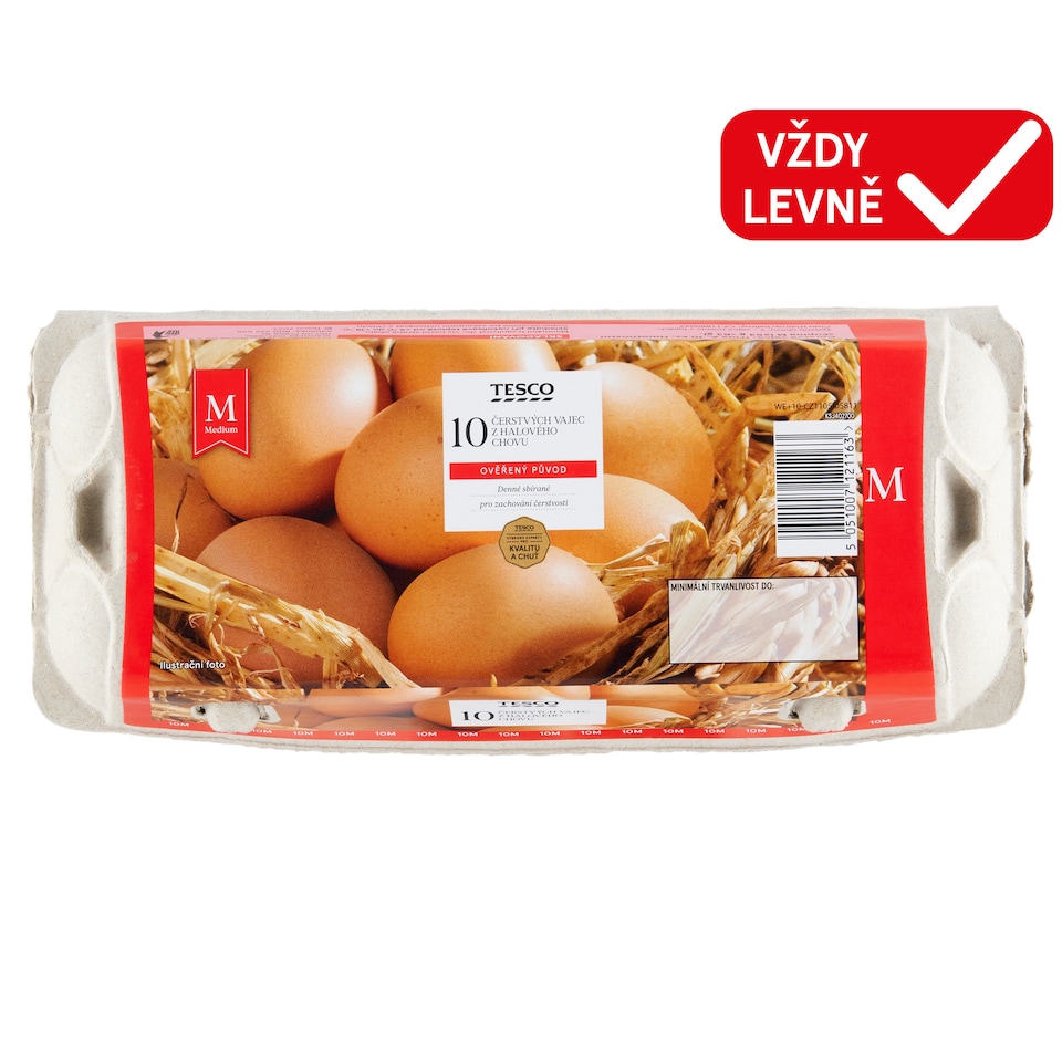 Tesco Čerstvá vejce M 10 ks
