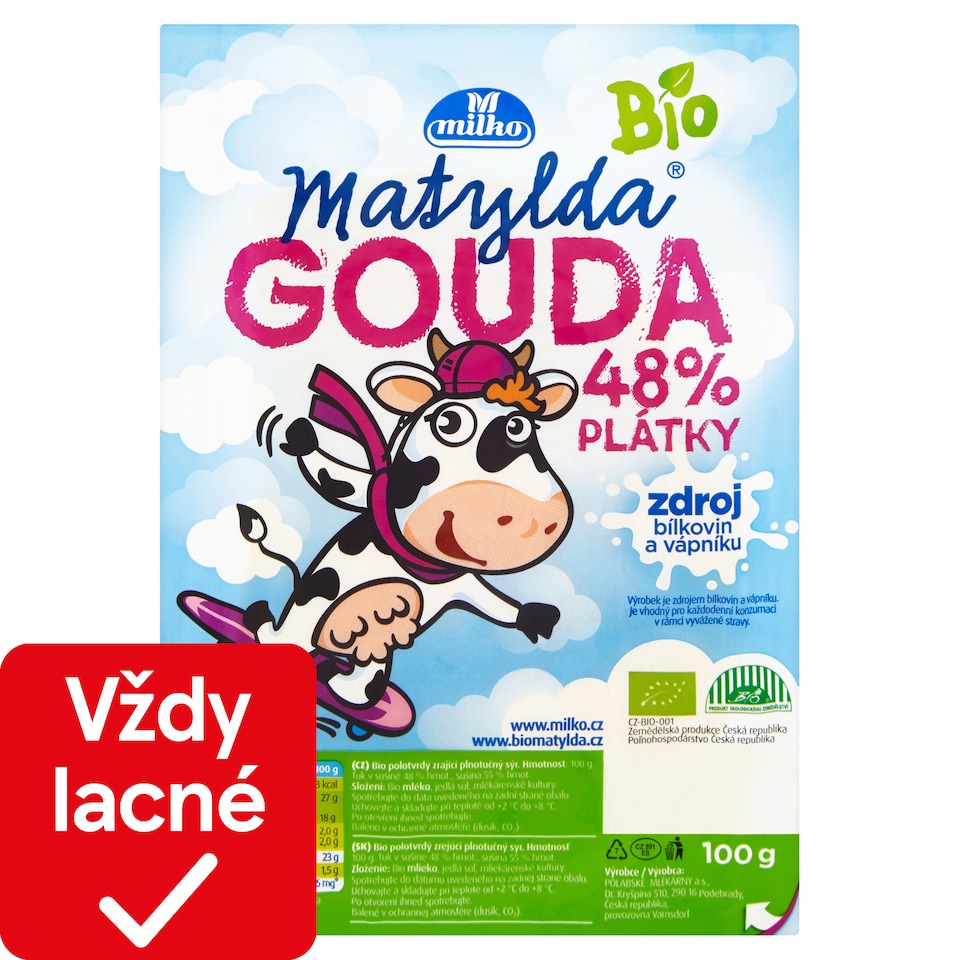 obrázok 1 z Milko Matylda Bio gouda 48% plátky 100 g
