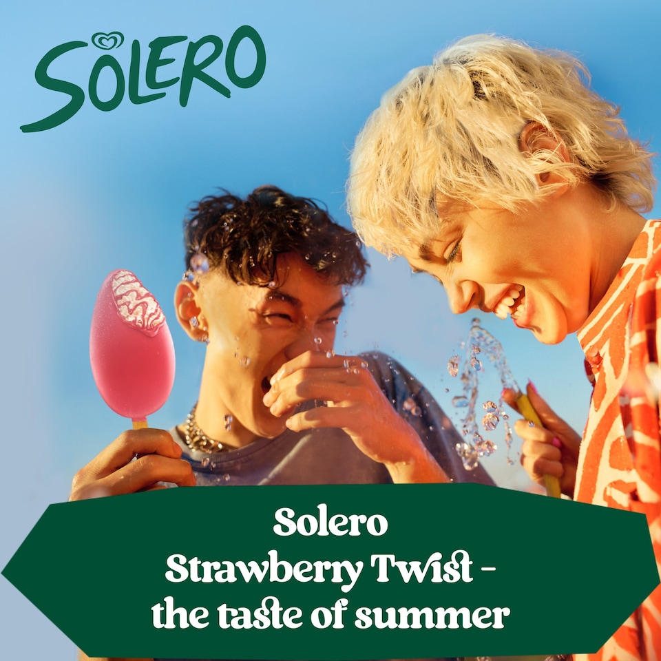 image 1 of Solero Strawberry Twist Ice Cream Lollies 3 x 90ml