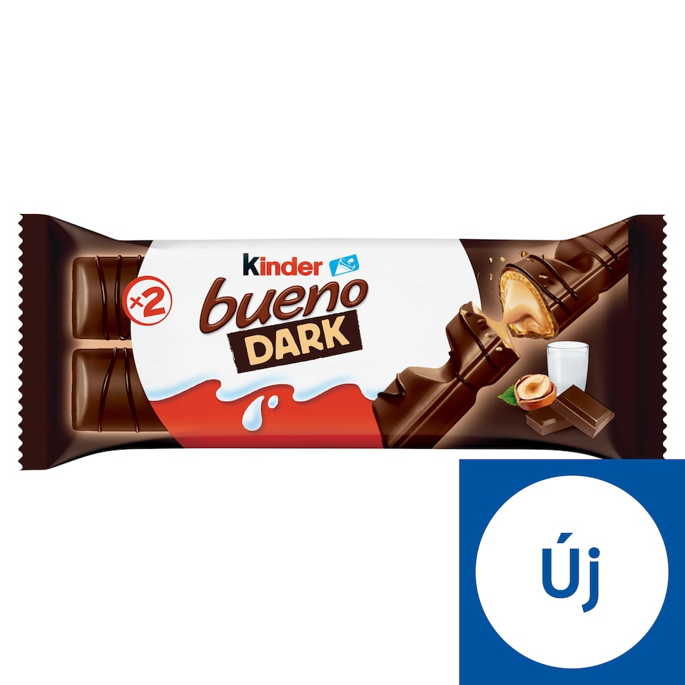 Kinder Bueno Dark étcsokládéval bevont ostya tejes-mogyorós krémmel töltve 2 x 21,5 g (43 g)