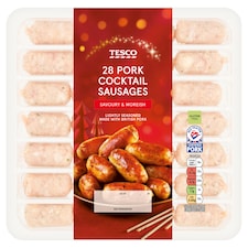 Tesco 28 Pork Cocktail Sausages 378G
