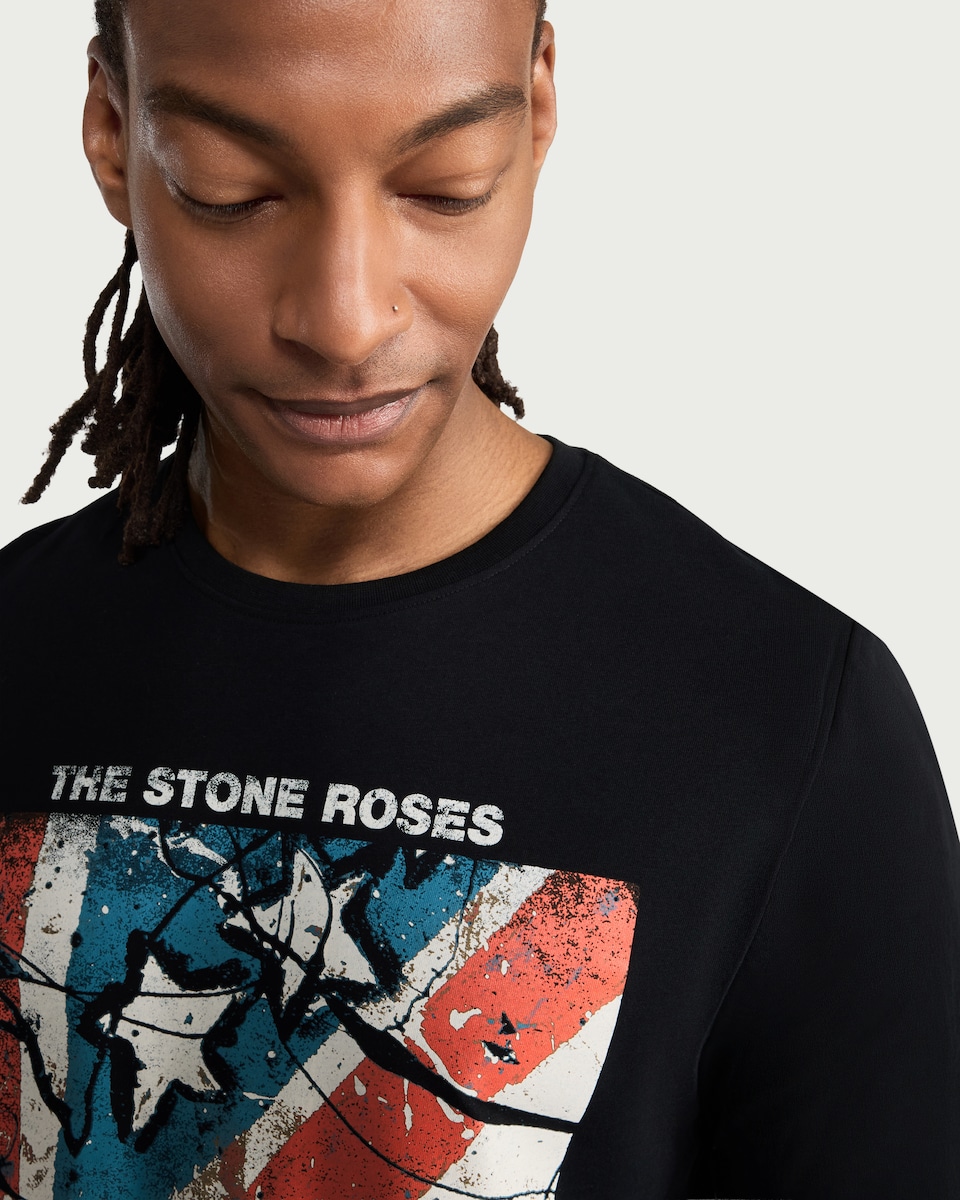 image 1 of The Stone Roses Pure Cotton T-Shirt in Black