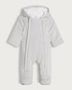 image 1 of F&F Baby Striped Pramsuit in Multi Grey
