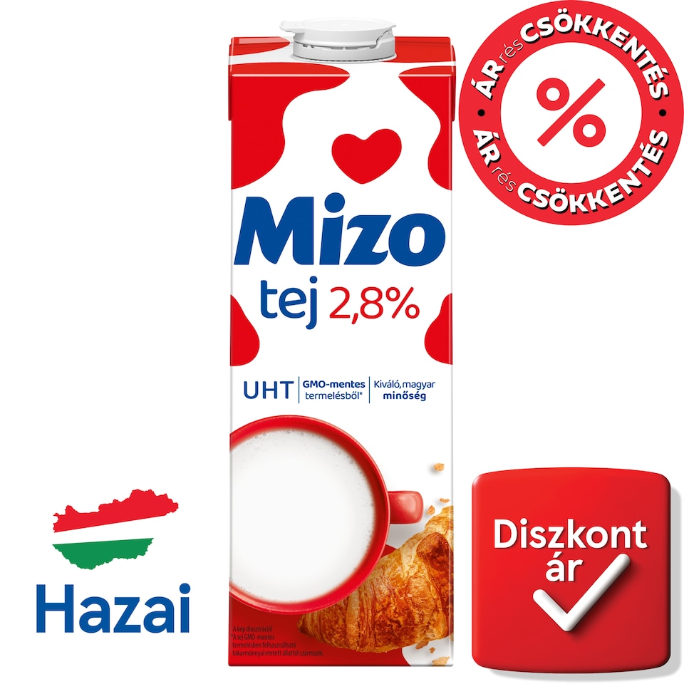 Mizo UHT félzsíros tej 2,8% 1 l