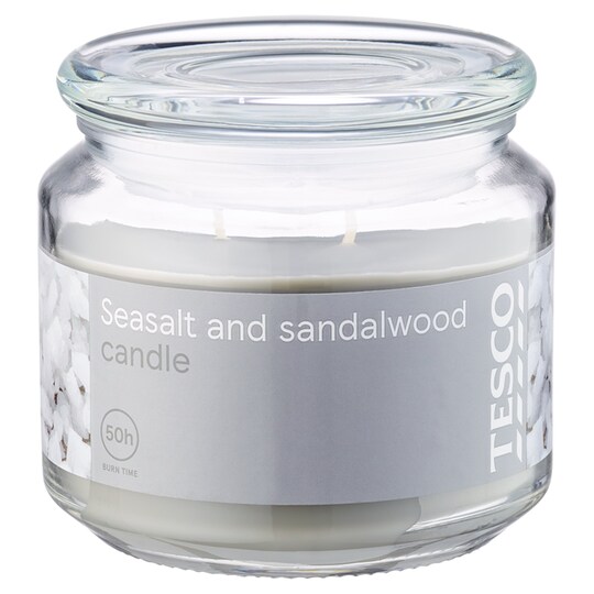 Tesco Sea Salt And Sandalwood 11Oz Candle Jar Tesco Groceries
