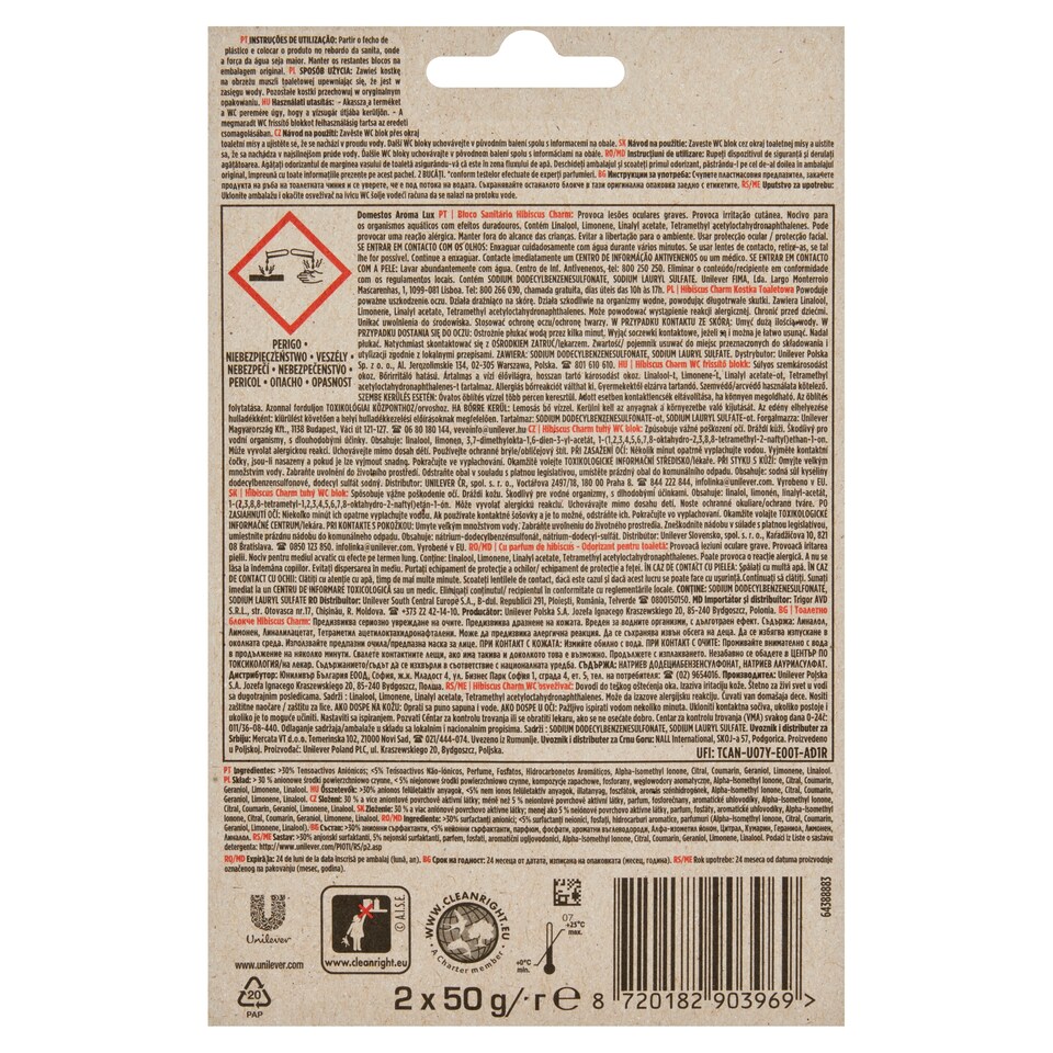 obrázok 1 z Domestos Aroma Lux Hibiscus Charm 2 x 50 g