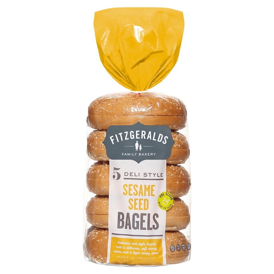 Fitzgeralds 5 Sesame Bagels 425G
