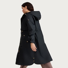 F&F Longline Hooded Parka in Black