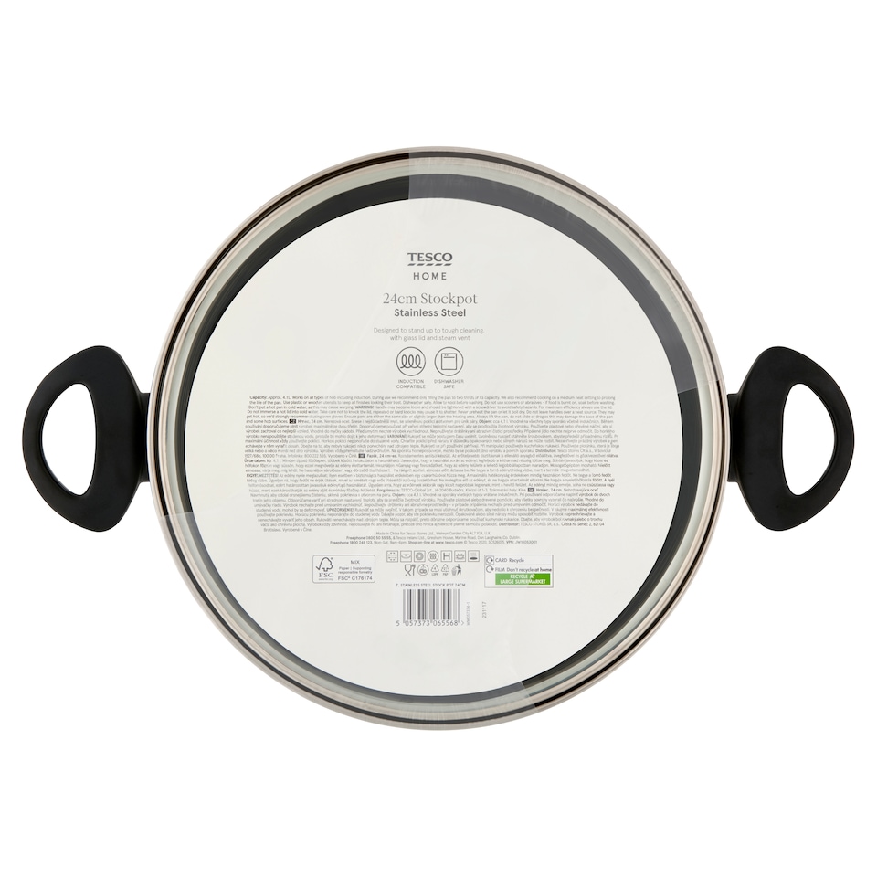 Tesco Home Stainless Steel Stockpot 24 cm