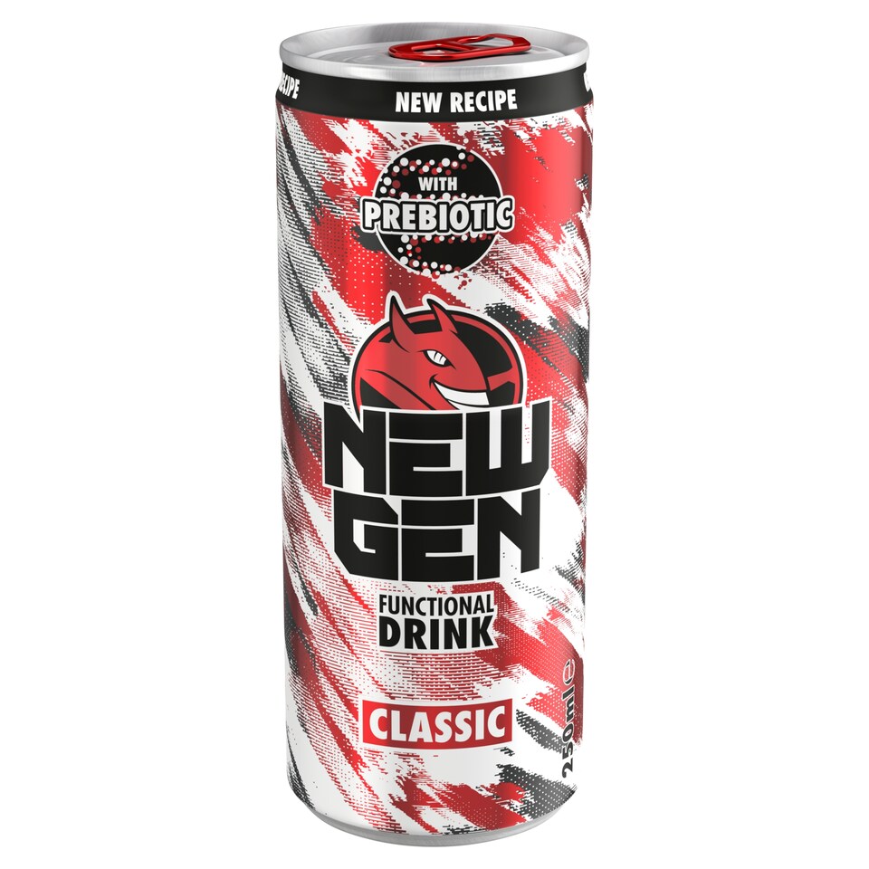 New Gen Classic tuttifruttiízű, koffeintartalmú, szénsavas, funkcionális ital 250 ml  1. kép