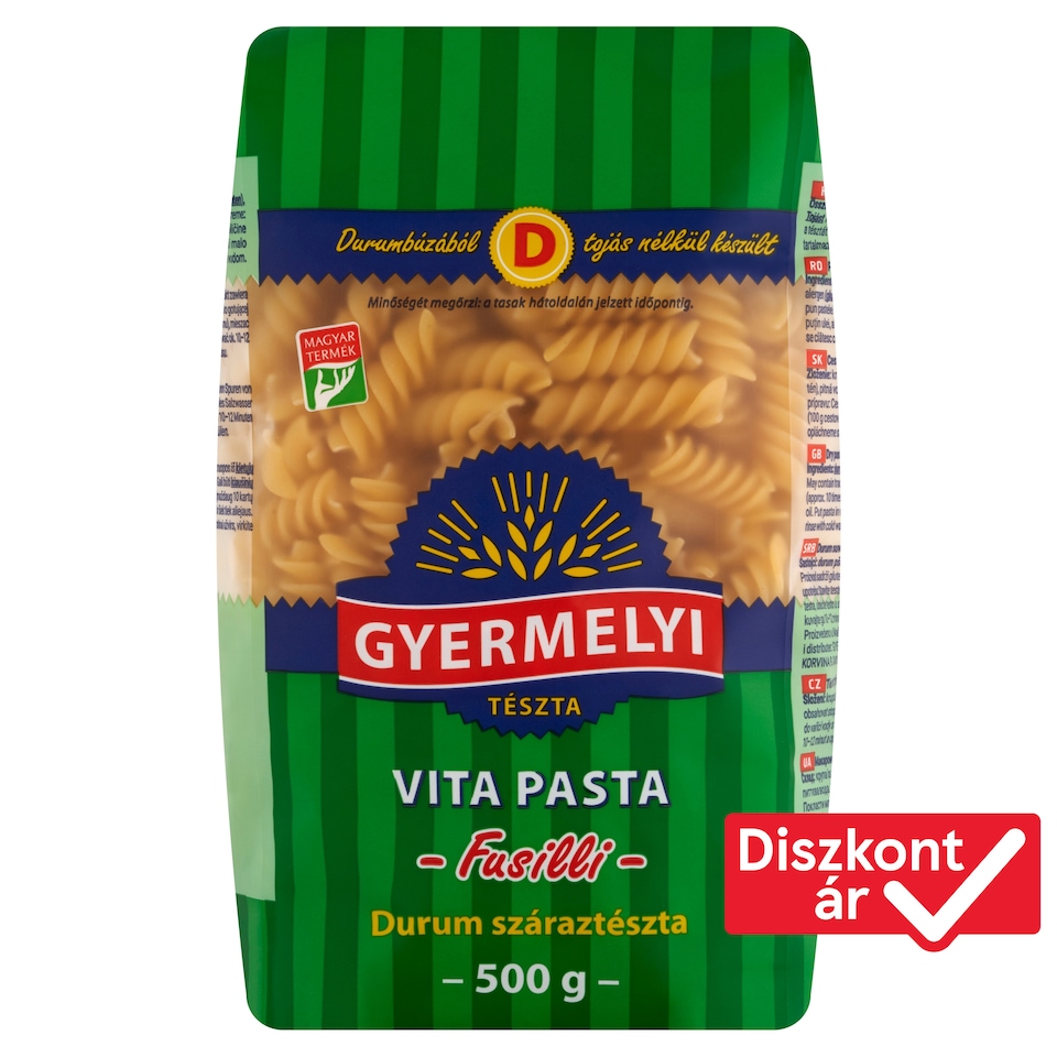 Gyermelyi Vita Pasta Fusilli Durum Wheat Dry Pasta 500 g