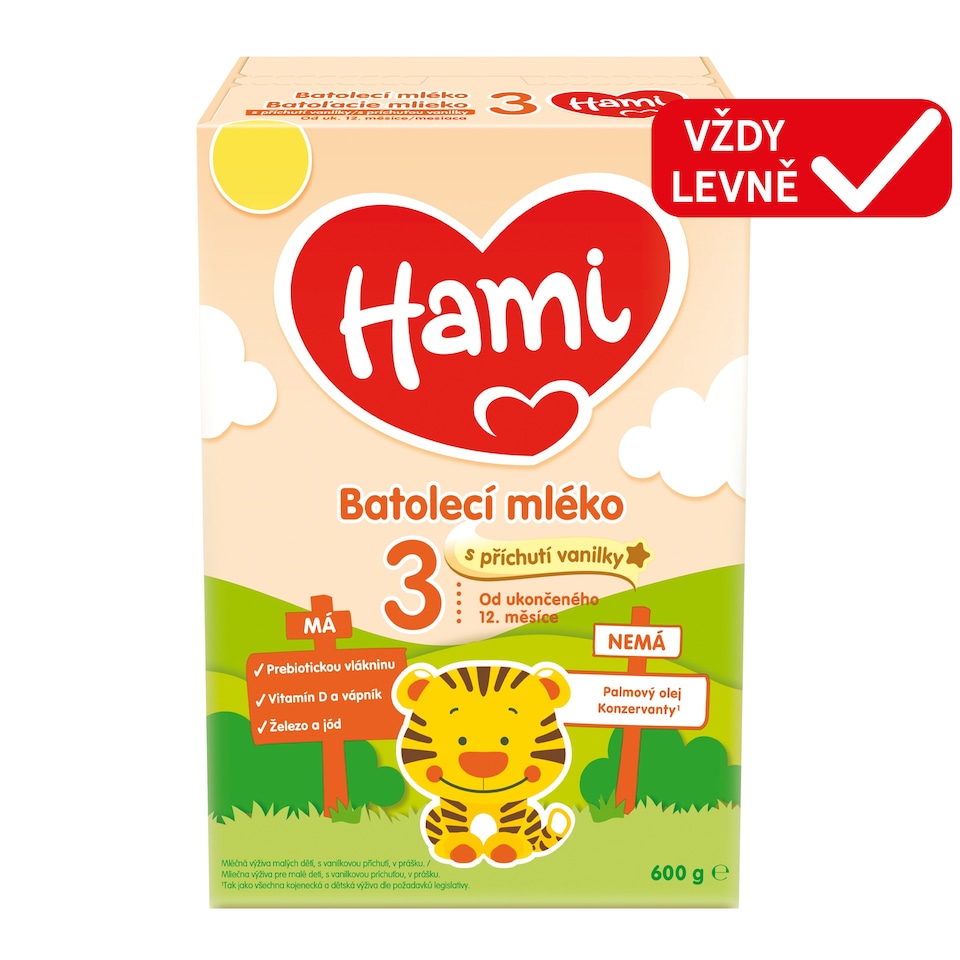 Obrázek 1 pro produkt HAMI 3 batolecí mléko s příchutí vanilky 600g