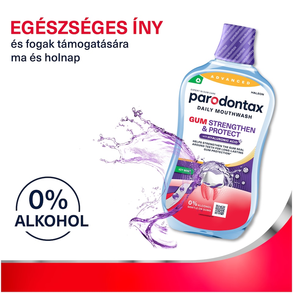 Parodontax Gum Strengthen & Protect with Hyaluronic Acid szájvíz 500 ml  1. kép