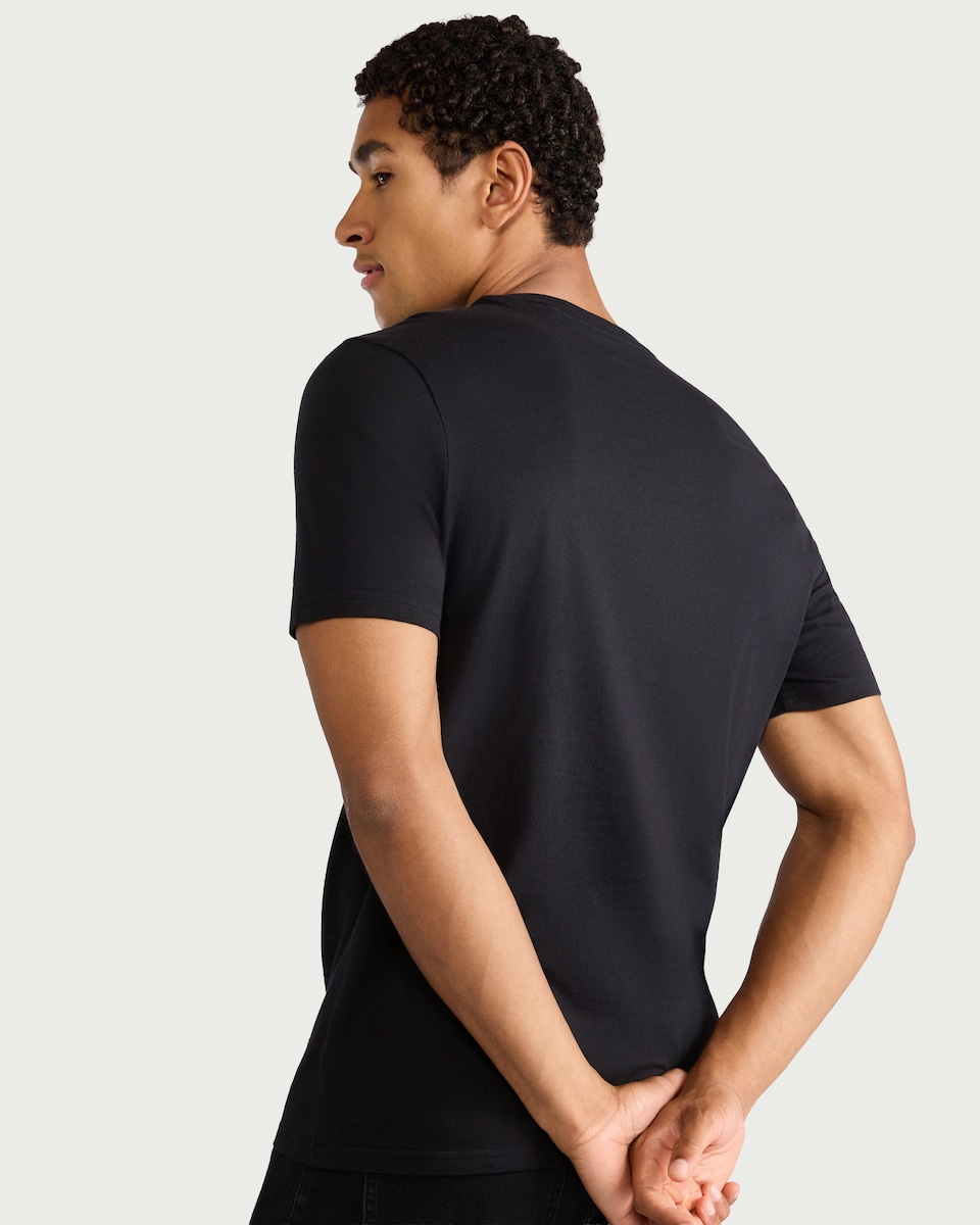 image 1 of F&F Cotton Rich Delta City Slogan T-Shirt in Black