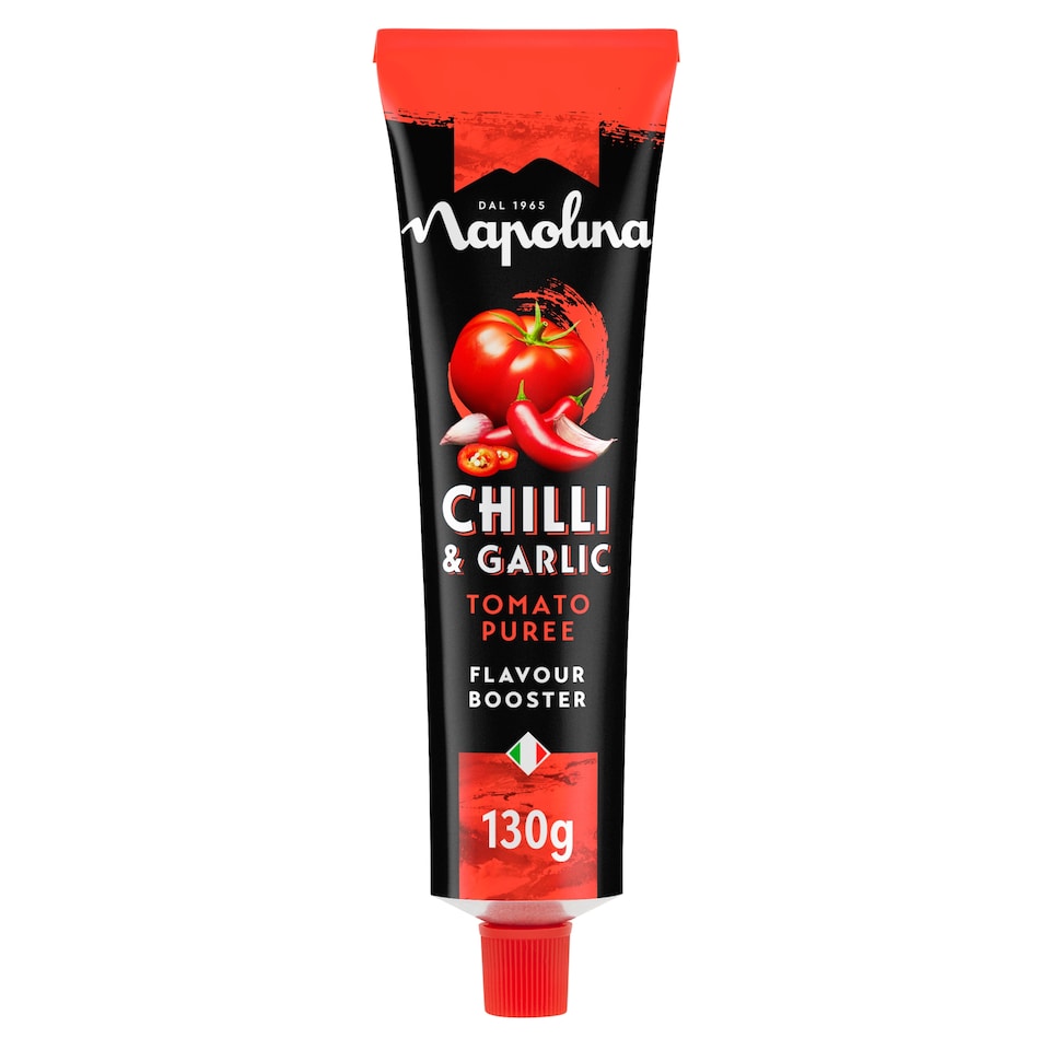 image 1 of Napolina Chilli & Garlic Tomato Puree Flavour Booster 130G
