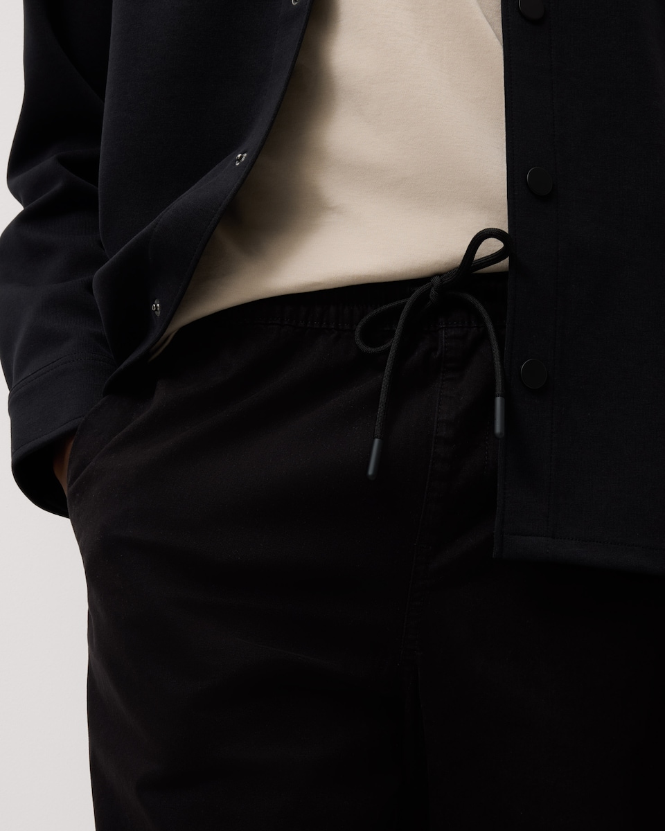 image 1 of F&F Cotton Rich Drawstring Chino Trousers in Black