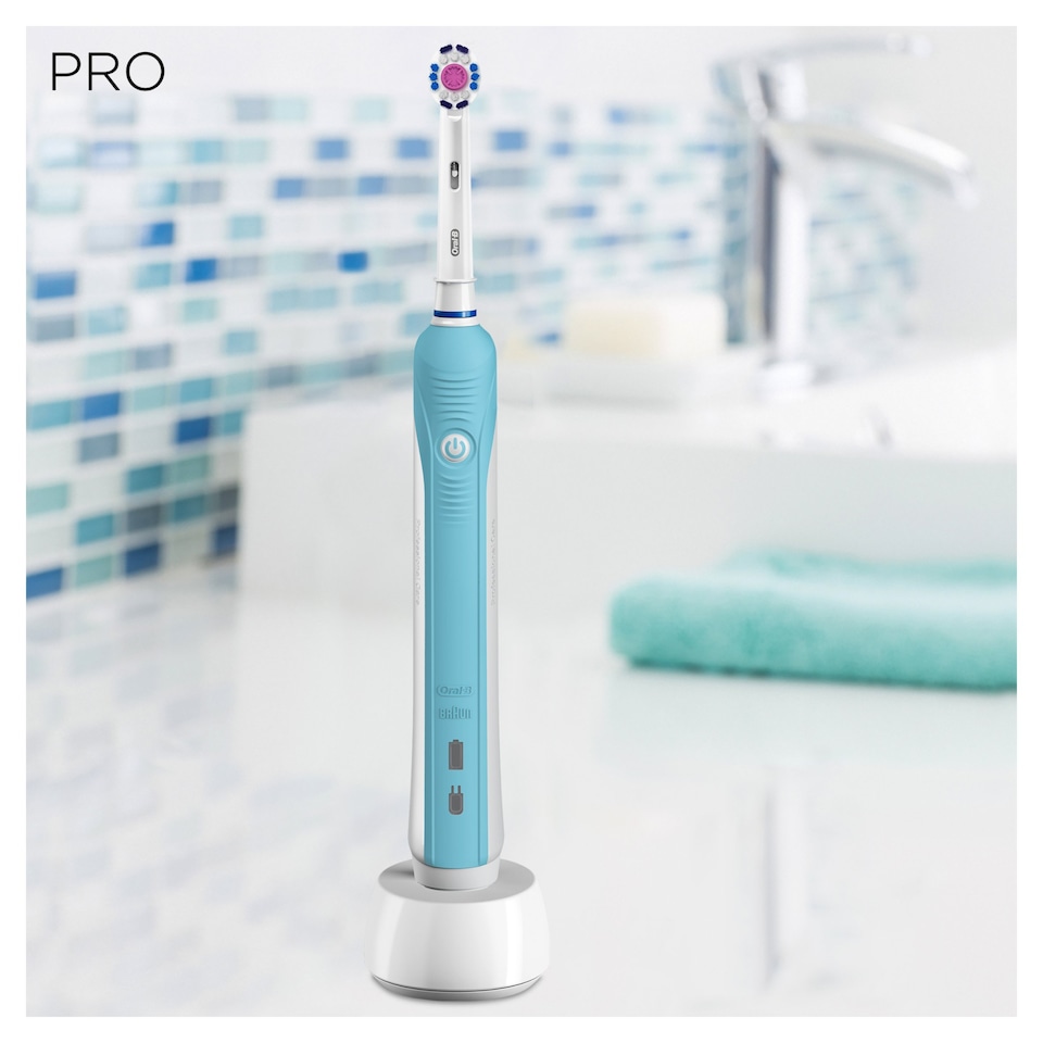 image 1 of Oral-B Pro 1 3D White Blue Electric Toothbrush