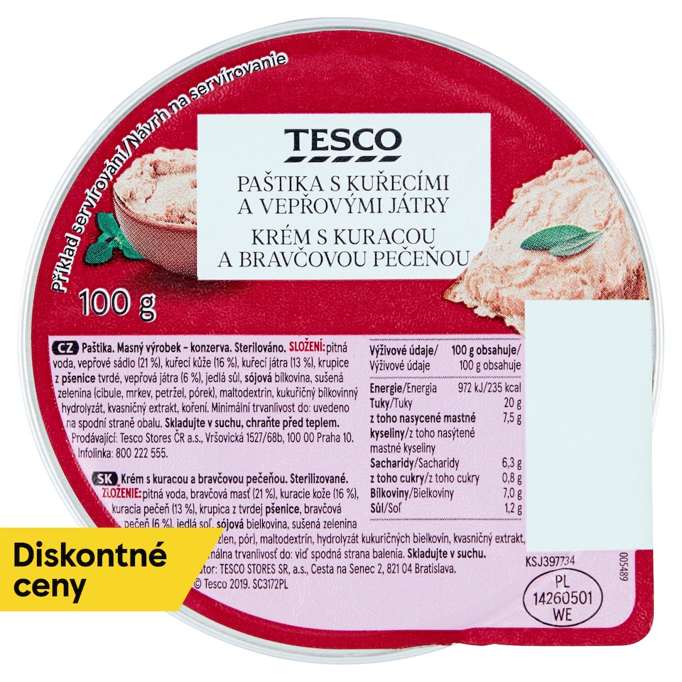 Tesco Cream with Chicken and Pork Liver 100 g