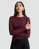 image 1 of F&F Lace Textured Long Sleeved Top in Purple